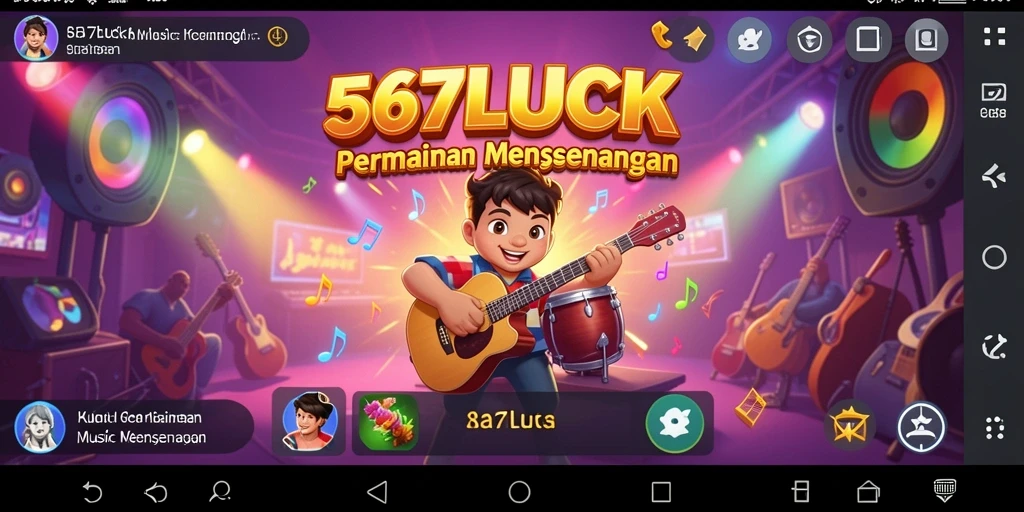 Tampilan gameplay 567LUCK dengan berbagai lagu dan tantangan.