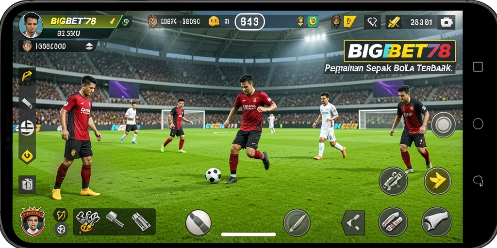 Tampilan gameplay menarik dalam aksi sepak bola seru