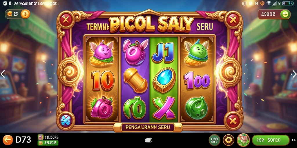 Tampilan gameplay D73 yang menarik dengan grafis slot yang menakjubkan.