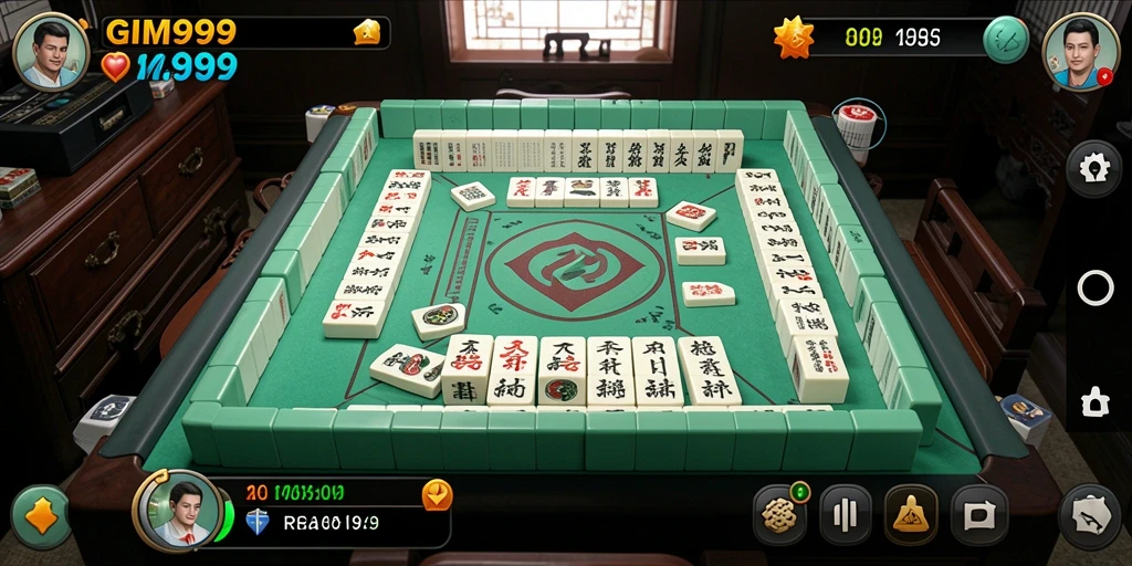 Tampilan gameplay Mahjong di GIM999 yang menarik dan penuh warna.