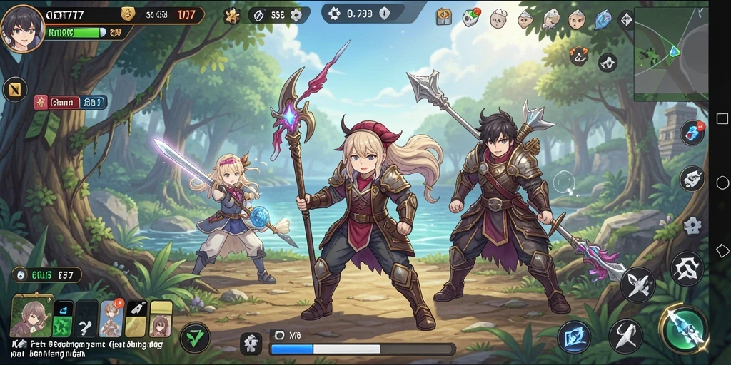 Screenshot gameplay GT777 yang menampilkan aksi karakter Anime.