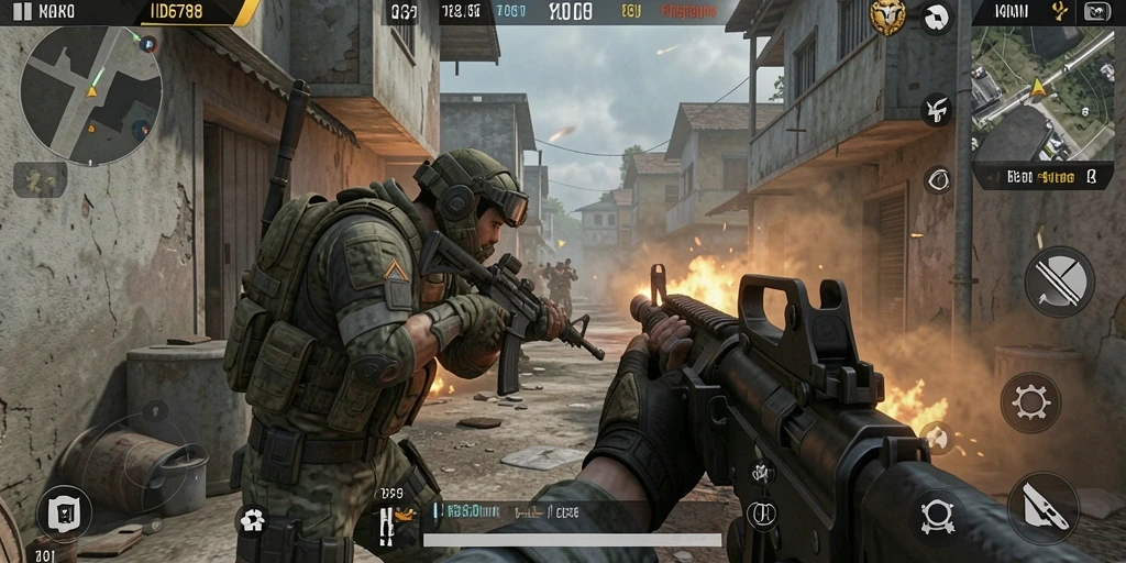 Screenshot ID6788 menampilkan aksi gameplay FPS yang intens.