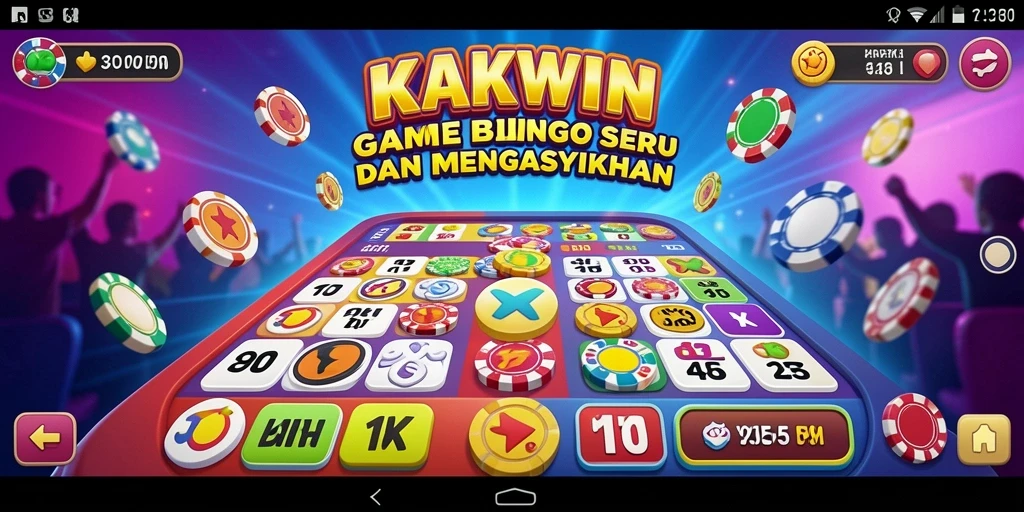 Tampilan gameplay Bingo yang menarik dan interaktif di KAKWIN.