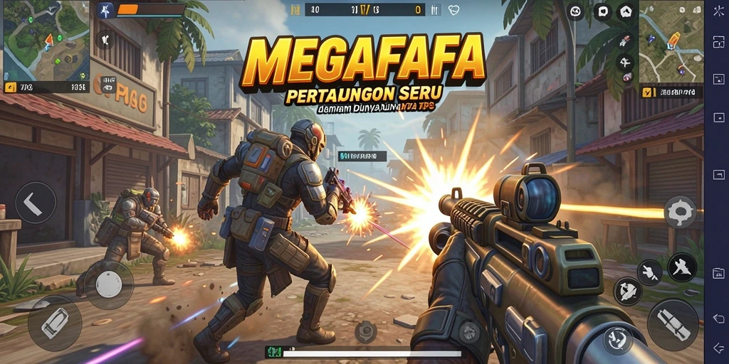 Gameplay seru dari MEGAFAFA dalam pertarungan TPS.