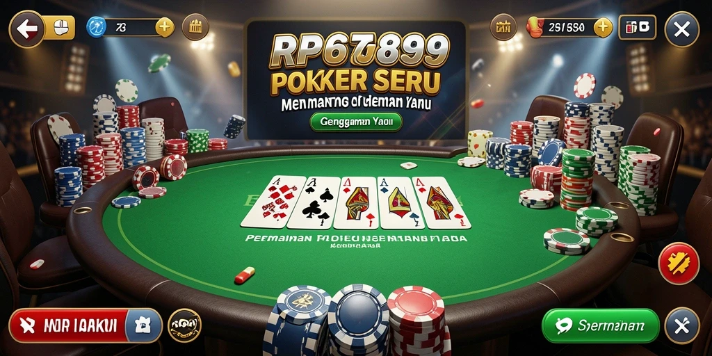 Tampilan gameplay Poker yang menarik dan dinamis.