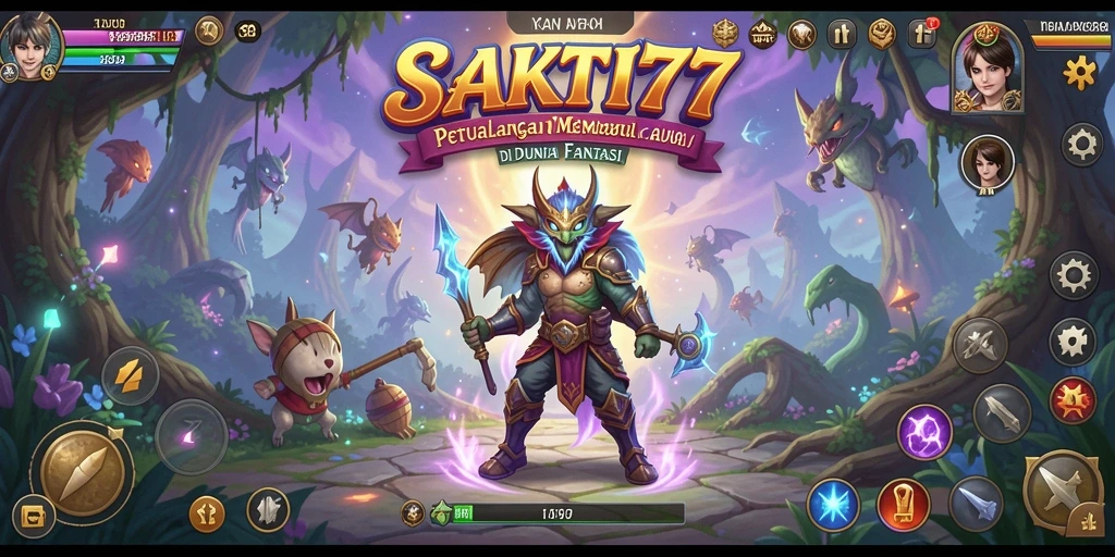 Tangkapan layar utama SAKTI77 menampilkan aksi seru dalam gameplay petualangan.