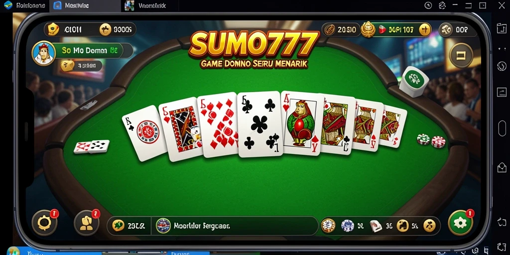 Tampilan menarik dari gameplay Domino SUMO777 yang seru.